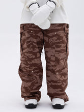 Women's Double Knee Mountain Freestyle Baggy Camo Snow Pants